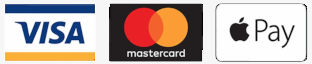 Accepted payment methods: Visa, Mastercard, and Apple Pay